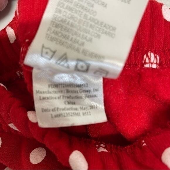 Disney Minnie Mouse Red Polka Dot Footies Pants Size 6-9 Months - Picture 10 of 12